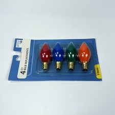 4 C7 multi-color opaque replacement bulbs incandescent 