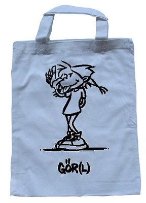 Stoffbeutel Shopper Einkaufstasche GÖR (L) , Blag Girl Göre ca. 28 x 32 weiss