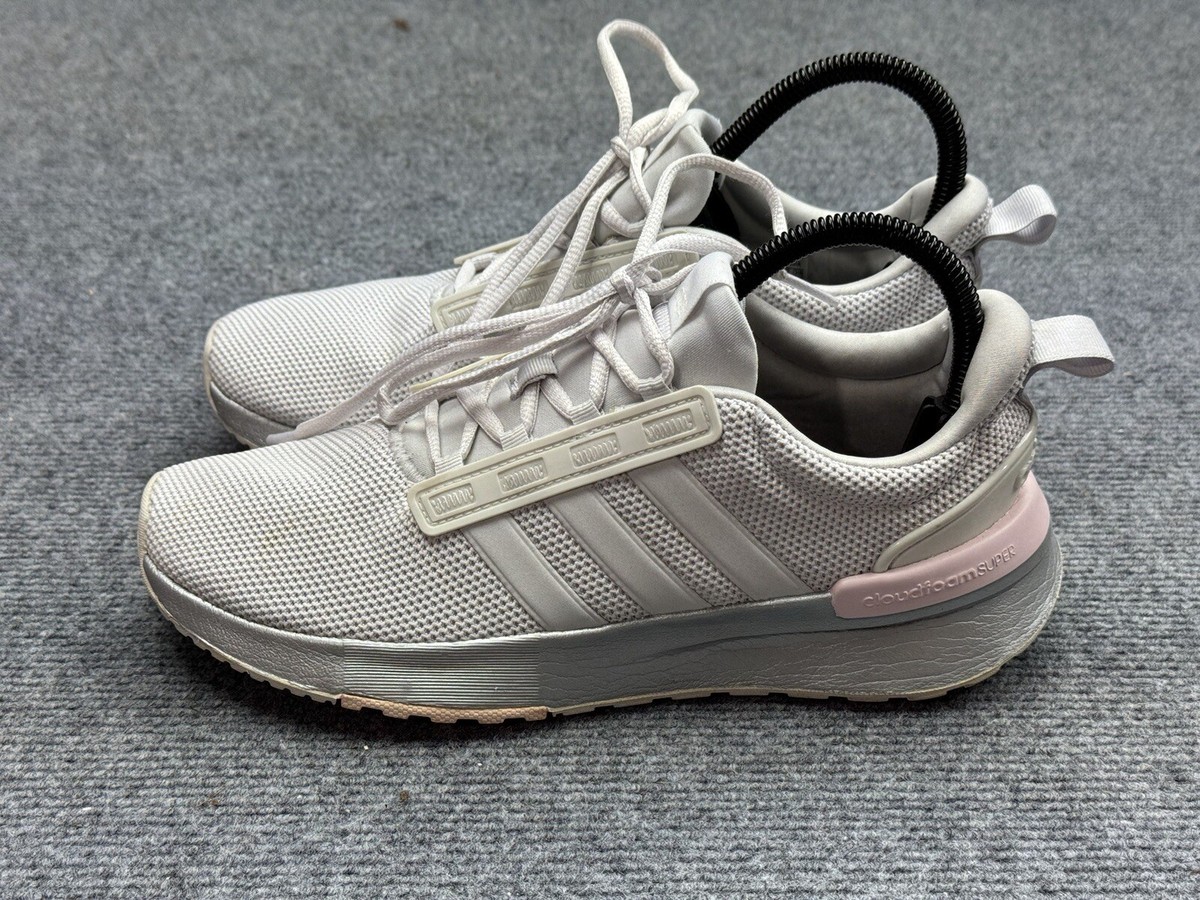 Adidas Cloud Foam Shoes Womens Size 7.5 White Silver Pink Adidas Cloud Foam Shoes Womens Size 7.5 White Silver Pink
