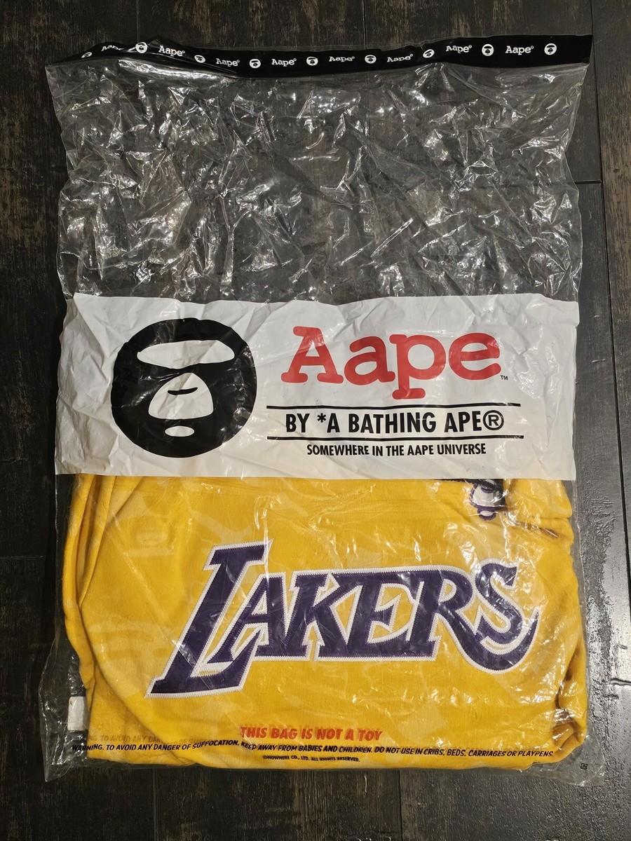 NEW Authentic Aape x NBA Mitchell & Ness Yellow Lakers