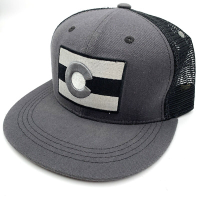 Burnies Colorado Flag Trucker Hat Gray Scale Rocky  Mountain Craft Beer State