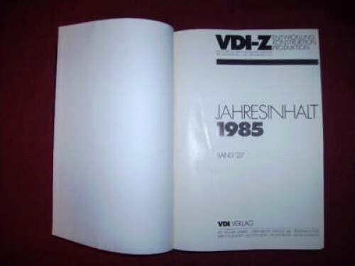 VDI: VDI-Z JAHRESINHALT 1985 BAND 127 - Bild 1 von 1