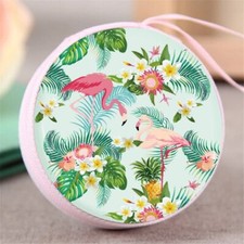 Stampa Fenicottero Portamonete Carino Mini Cuffie Container Idea Regalo Nuovo