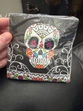 Unique 24ct. Skull Day of the Dead Paper Beverage Napkins Halloween Tableware
