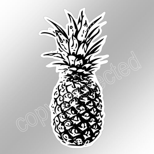 funny car bumper sticker black and white pineapple fruit vinyl decal 63 x 125mm  - Picture 1 of 5