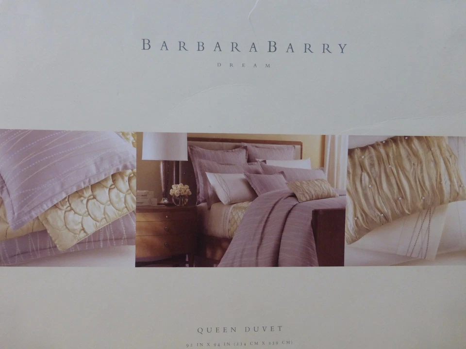 Funda nórdica Barbara Barry Dream platino collar níquel reina $400 nueva en paquete Foto 2 de 4