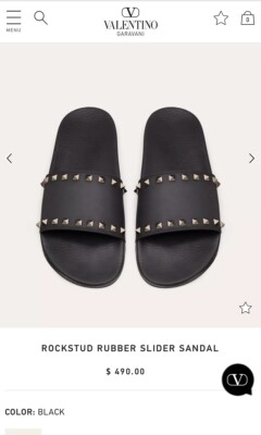 Valentino ROCKSTUD RUBBER SLIDER SANDAL Shoe Slide Retails