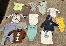 LOT OF BOYS 6 MONTH OLD CLOTHES JACKET, FOOTBALL, SHIRTS, PAJAMAS MORE 3