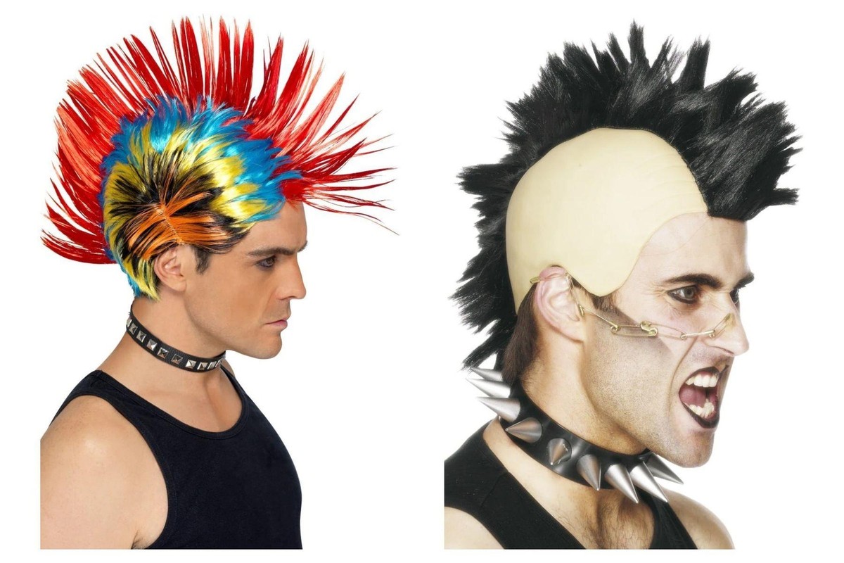 Adult Punk Mohawk Wig 80s 90s Rock Music Icon Fancy Dress