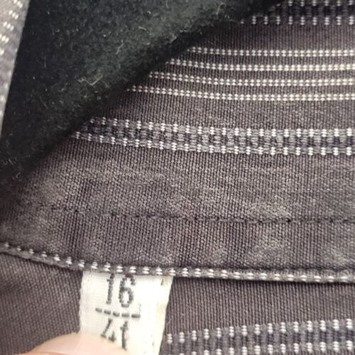 Vintage Dolce & Gabbana Shirt Mens 16 Black Striped Button Up Long Sleeve - Picture 4 of 7