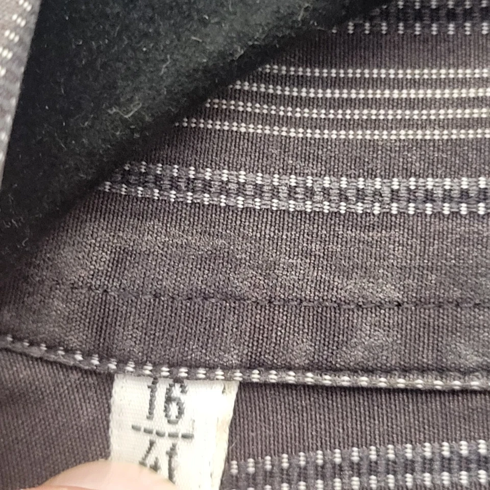 Vintage Dolce & Gabbana Shirt Mens 16 Black Striped Button Up Long Sleeve - Image 4 of 4