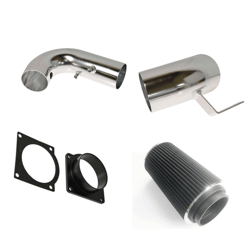 Cold Air Intake w/ Black Air Filter & Heat Shield for Ford F150 F250 Expedition - Picture 3 of 11