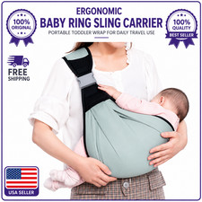 Ergonomic Baby Ring Sling Carrier Portable Toddler Wrap for Daily Travel Use