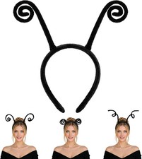 Butterfly Antenna Headband, Black Spiral Bug Antennae Headband, Plush Insect Cos