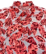 Under Armour Men The Playoff Polo Performance Orange AOP Palms Golf Shirt Large
