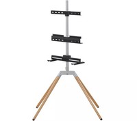 ONE FOR ALL WM7476 845 mm Quadpod TV Stand for 32-70 TVs Oak & Silver Grey