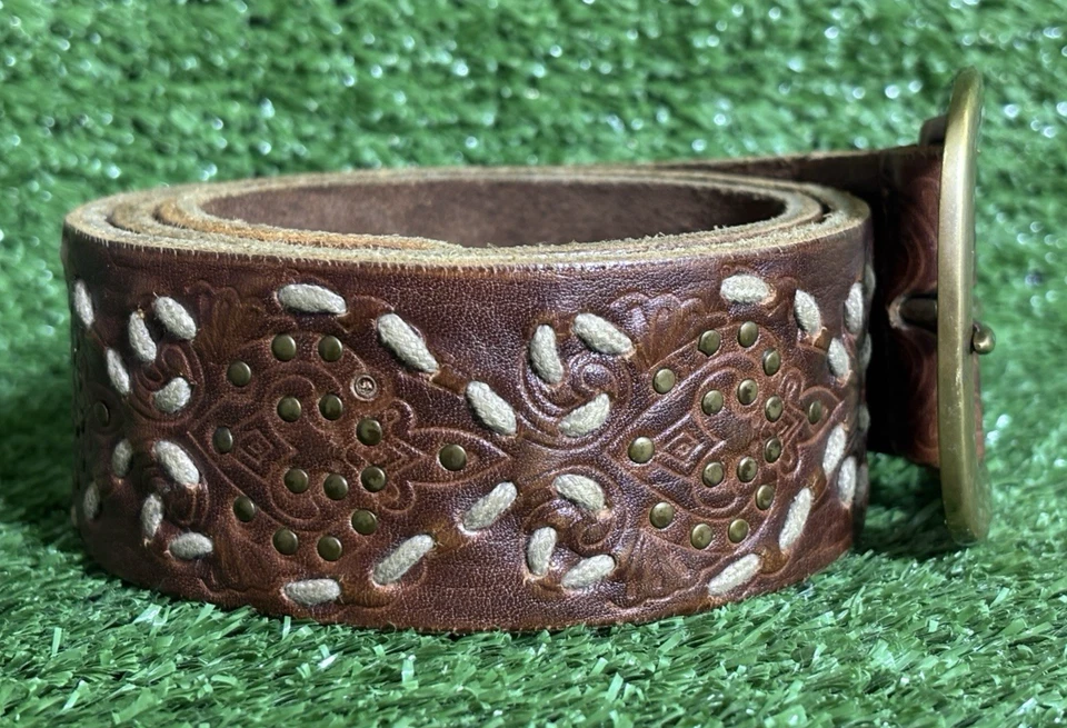 Lucky Brand Classic Thick Stitched Western Rodeo Cowgirl Belt 32" - Image 3 of 4