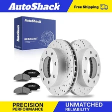 Front Drilled Slotted Brake Rotors Ceramic Pads for Chevy Silverado 1500