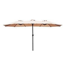 OMBRELLONE DOPPIO 460X270 CM ECRU' ACCIAIO APERTURA MANOVELLA BASE ESCLUSA