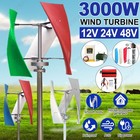 3000W Maglev Vertical Axis Wind Turbine Generator 12/24V/48V MPPT Controller KIT