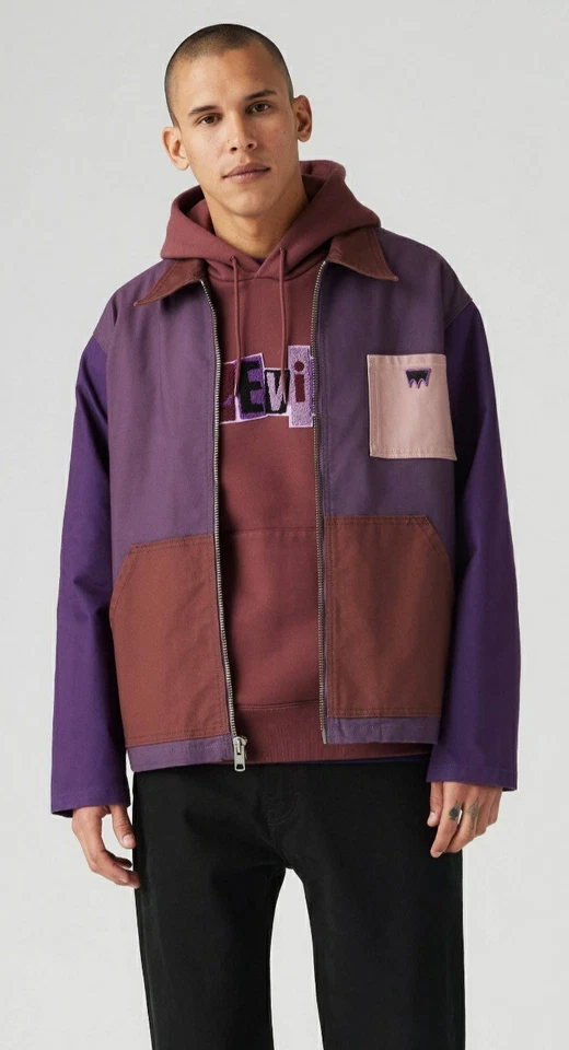 Levi's Men Skateboarding Color block Garage Jacket Purple Mens Size S-P-CH - Image 4 of 4