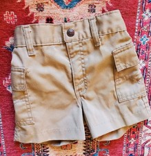 Vintage 1980s Levi's Kids Khaki Shorts Brown Tab Toddler 2T 3T Cargo Pocket EUC