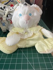 Vintage 1988 Fisher Price Puffalump Yellow Baby Bear Cub w/Rattle Soft Plush