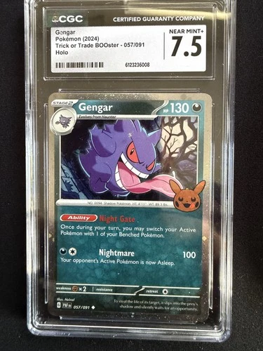 Pokemon Gengar 057/091 Cosmos Holo Trick or Trade BOOster CGC 7.5