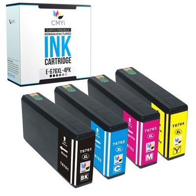 CMYi 4PK Compatible 676XL Ink Cartridge for Epson WorkForce Pro WF-4590 WF-4010