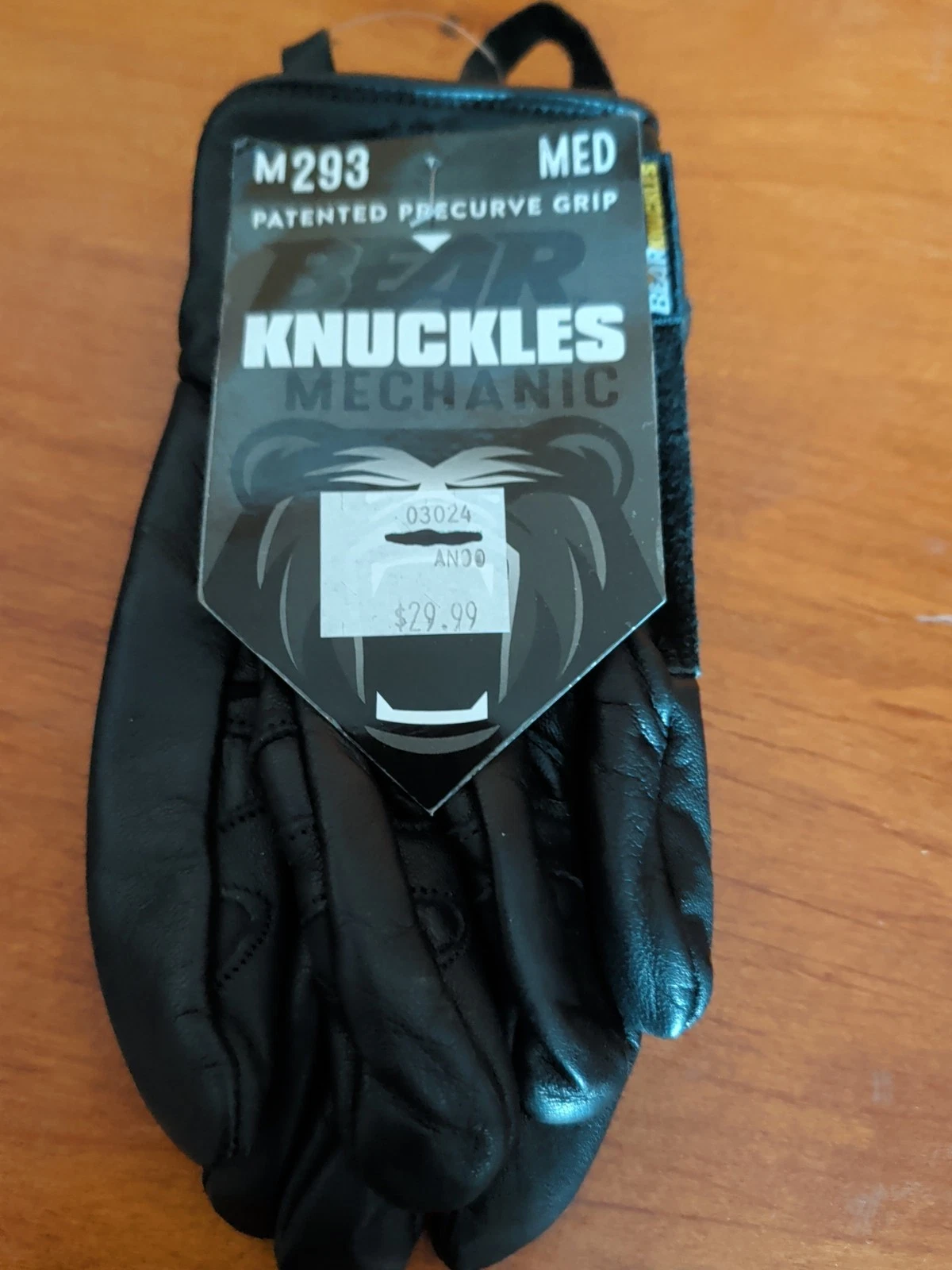 Bear Knuckles Mechanic Mens Black Deer Skin M293 Sz Med Gloves Free Ship