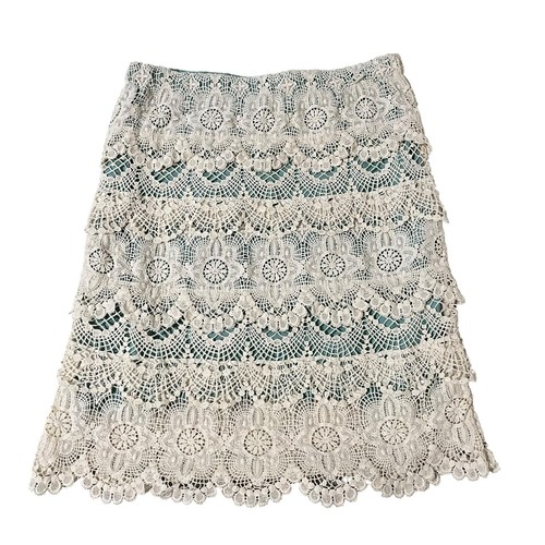 Comme Toi | Anthropologie Häkelspitze Stufenrock Small Cottagecore Krocket - Bild 2 von 8