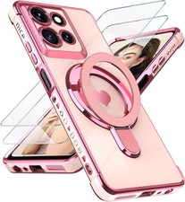 for Motorola Moto G Power 5G 2025/2026 Love Heart Kickstand Case with Screen Pro