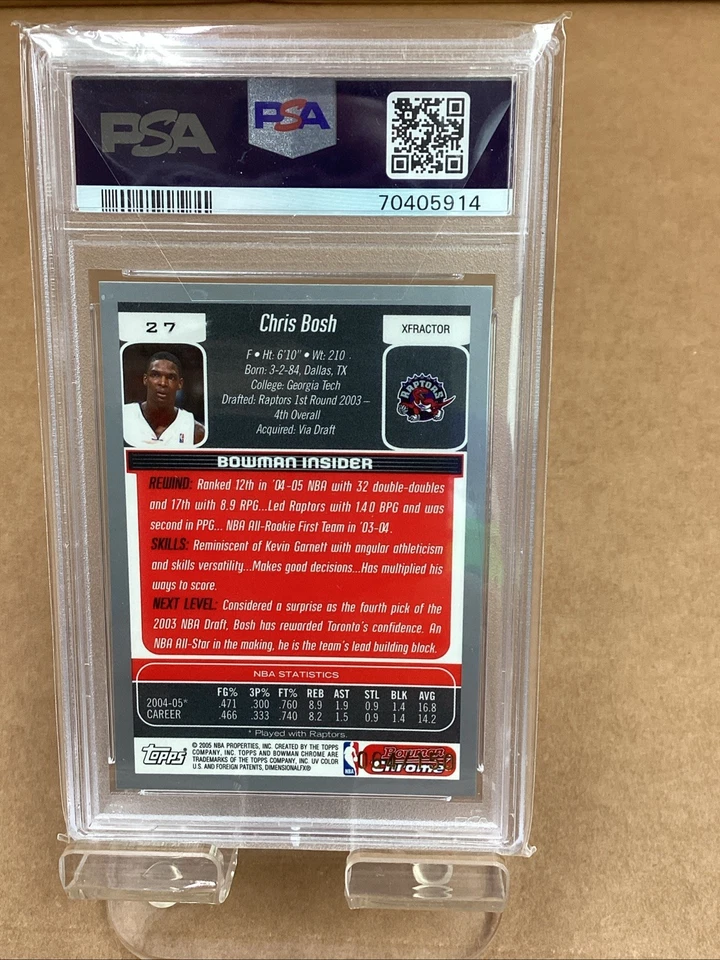Bowman draft picks & prospects 2005-06 Chris Bosh X-fractor #/150 PSA 9 Foto 3 de 4