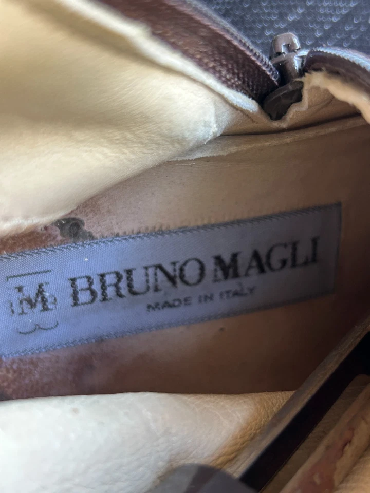 Botines de cuero marrón vintage Bruno Magli para hombre 9,5 Foto 4 de 4