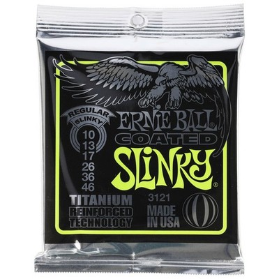 NEU: Ernie Ball 3121 Coated Titanium Slinky E-Gitarren Saiten 010-046 Nickel