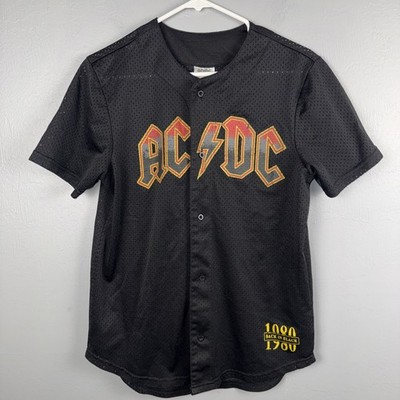 AC/DC Baseball Jersey Men s S Back In Black Retro Inspired *READ
