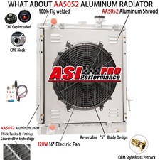 2 Row Radiator+Shroud Fan For 1999-2004 Chevy/GMC W3500 W4500;Isuzu NPR NQR 2000