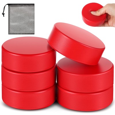 Liliful 6 Pcs Sport Foam Ice Hockey Pucks 3 in for Practicing and Classic Red 