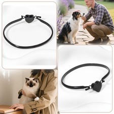 2 Pack Black Heart Urn Bracelet For Cats Dogs Ashes Stainless Steel Waterproof