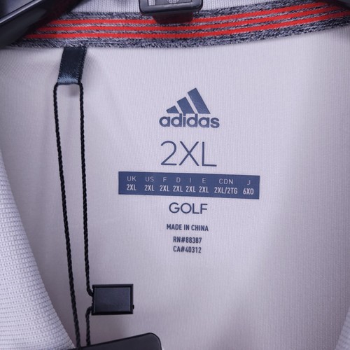 Adidas Polo Shirt Mens 2XL Striped Gray, Red Golf UPF 50 Ultimate 365 NWT - Picture 9 of 13