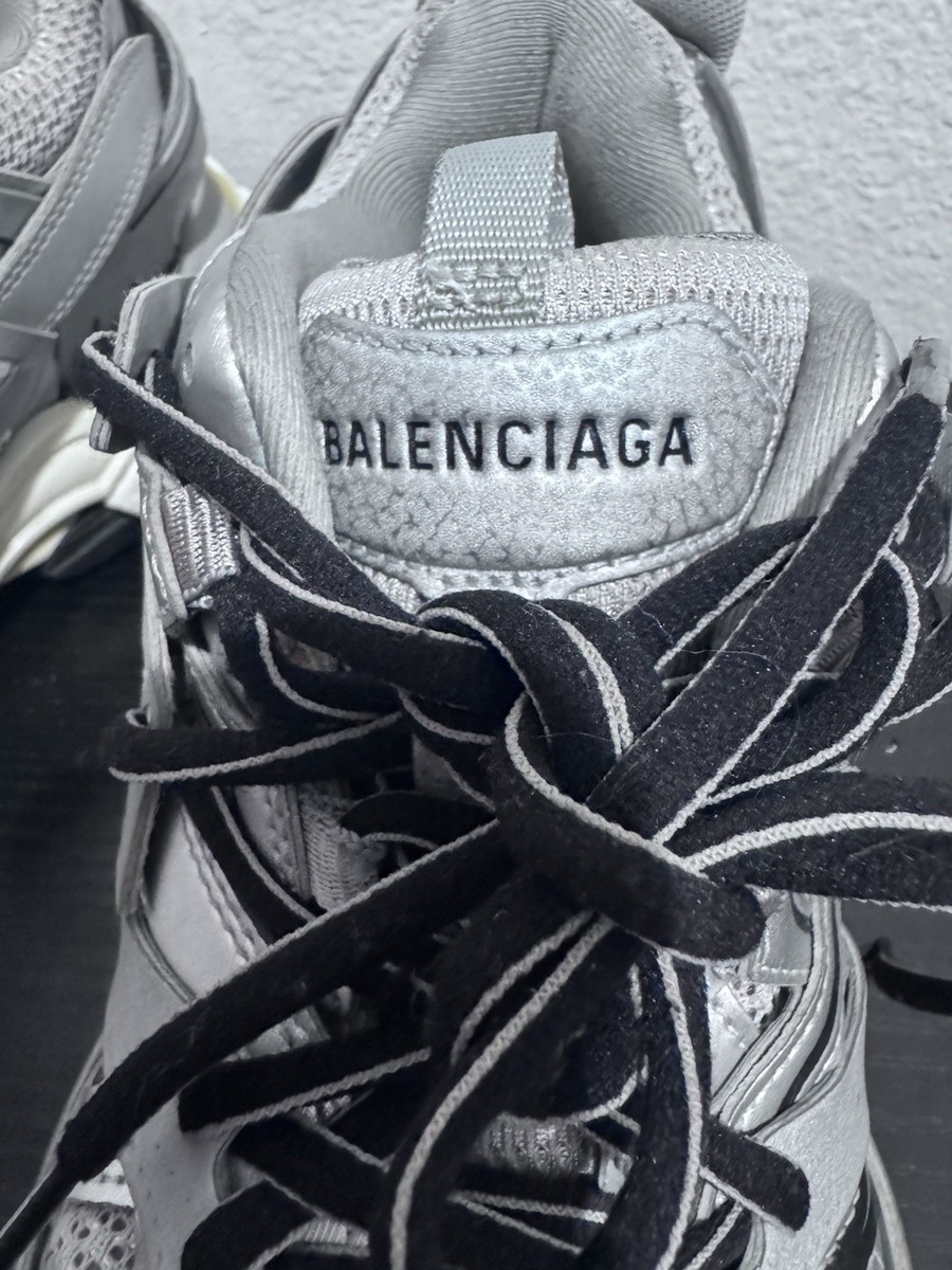 NIB $1490 Balenciaga Track Runners Metallic Silver Sz 41 US 8 Balenciaga | Shoes | Balenciaga Mens Track Hawk Sneakers  main image 3