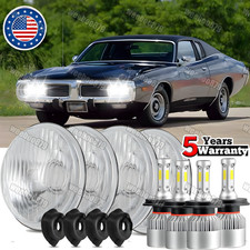 4pc 5.75 Led Round Headlights Highlow Beam For Charger 1966-1974