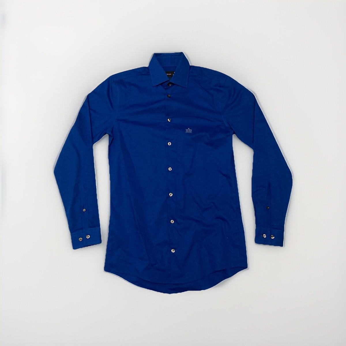 j ferrar super slim dress shirt J Ferrar Mechanical Stretch Dress Shirt S 14-14.5 32-33 Super Slim Fit Blue