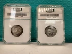 Lot of 2 Graded Washington Silver Quarters 1946-D MS63 & 1953-D MS64 90% Silver