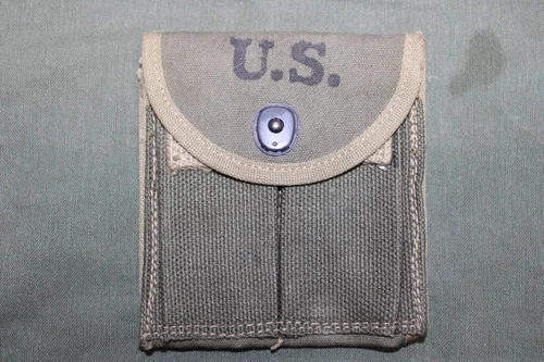 US Military Issue WW2 M1 Carbine Ammo Magazine Stock Belt Pouch OD Canvas J35
