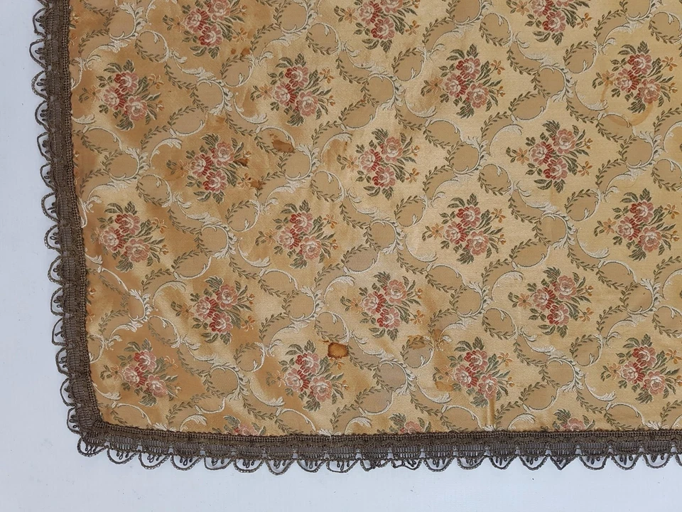 Vintage French Silk Brocade Floral Table Runner 150x66cm - Image 2 of 4