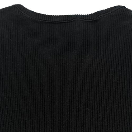 Lulus Black Ribbed Bodysuit Short Sleeve Knit One Piece Top - MEDIUM - Picture 7 of 10