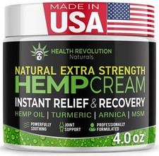 Hemp Cream Maximum Strength - Soothes Muscles, Joints, Feet, Nerve, Back, Knee,