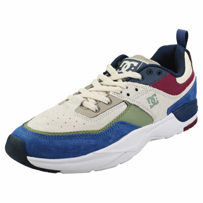 DC Shoes E.tribeka Se Mens Blue Multicolour Leather \u0026 Textile Platform  Trainers | eBay