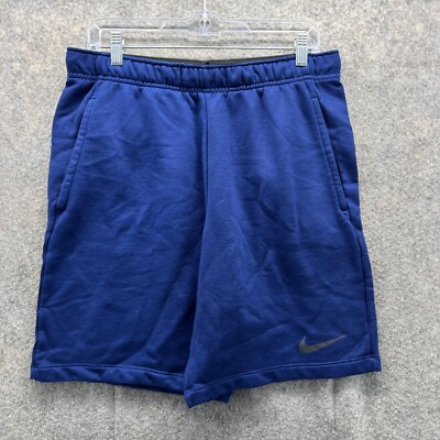 Nike Shorts Men Medium Adult Blue Navy Dri-FIT Fleece Training Athletic Fit | eBay